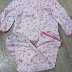 Barbie Pink Patterned Kids Pajama Set pottery barn kids Barbie